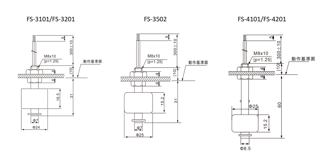 FS-3101 / FS-3201 / FS-4101 / FS-4201 outline drawing